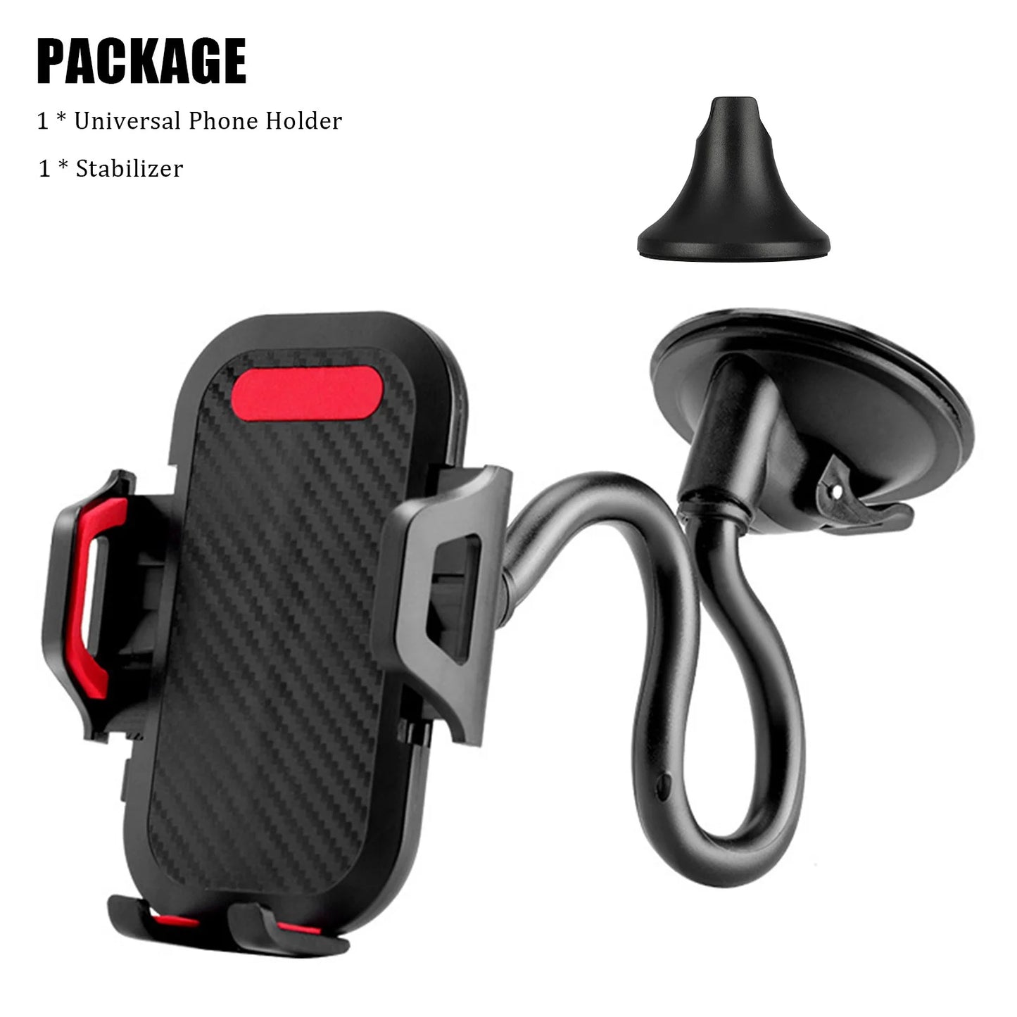 Car Phone Holder, Universal Long Arm Phone Mount Cradle for Windshield Dashboard, Car Suction Cup Phone Mount Compatible with Iphone 13 Mini Pro Max 12 11 Pro Max XS XR, Galaxy Note 20 S20