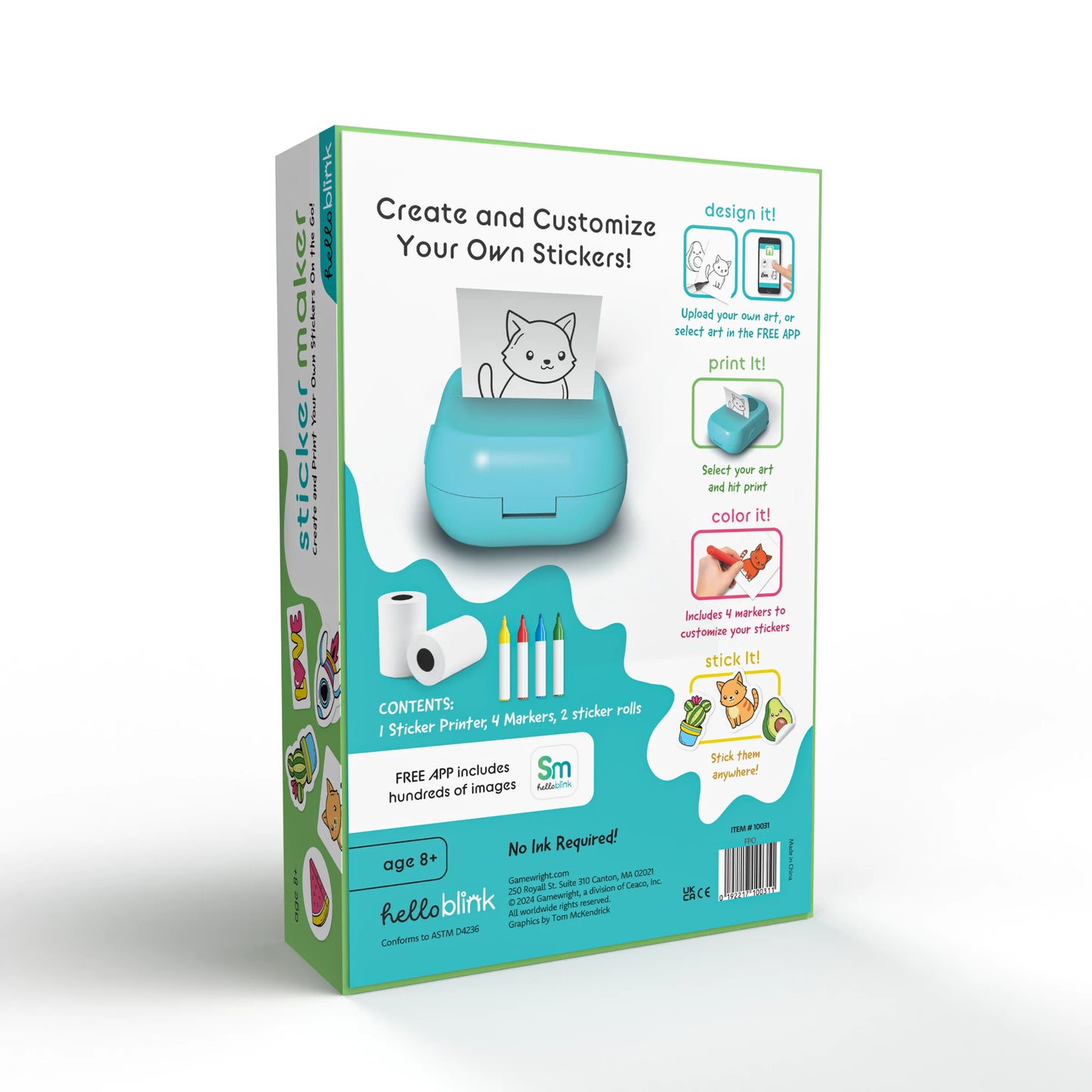 Hello Blink Sticker Maker – Create Your Own Stickers – Minimum Recommended Age Is 8 Year Old and Up.