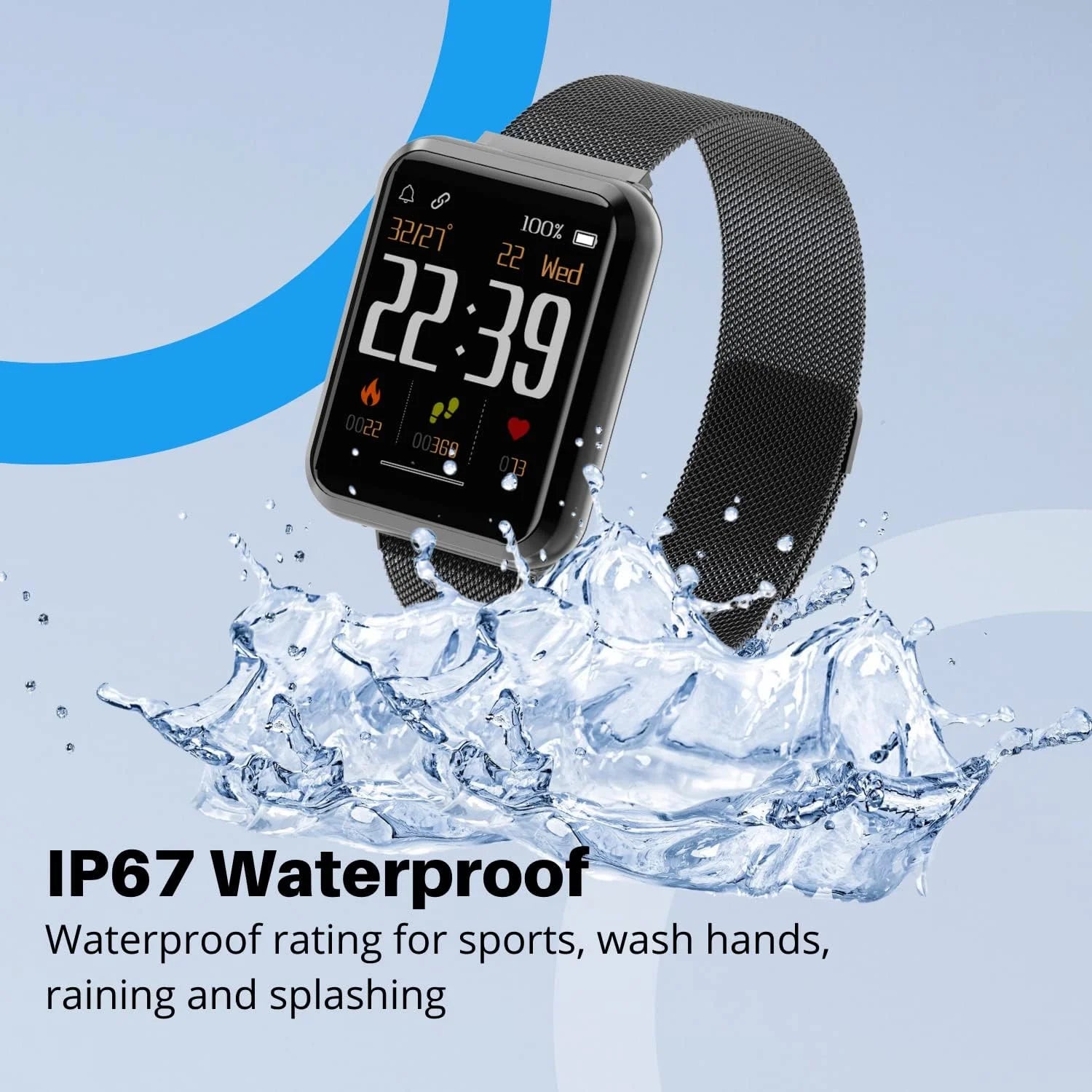 S3 Smart Watch, Fitness Watch for Men, Fitness Tracker & Heart Rate Monitor, IP68 Waterproof Smartwatch, Compatible Android & Ios Smartphone, Touch Screen Watch