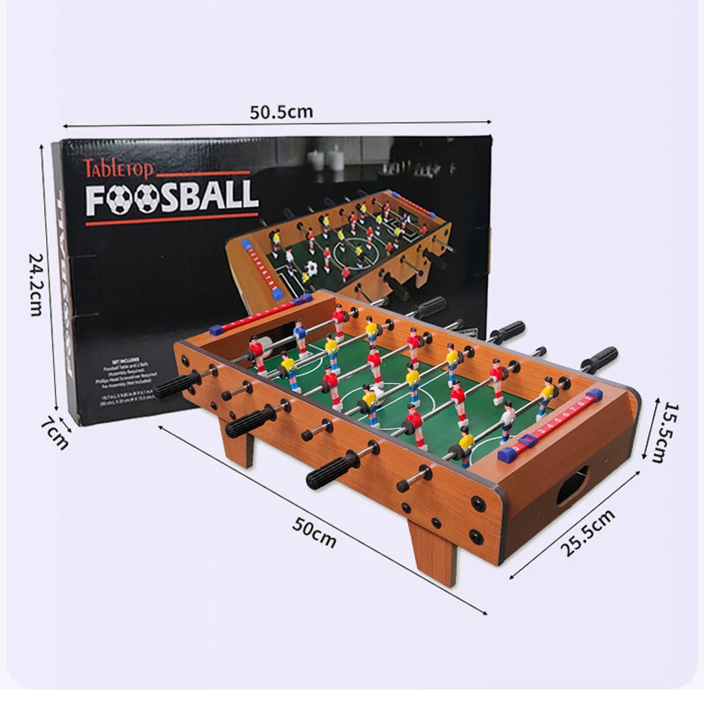 Mini Foosball Table, 20" Mini Tabletop Soccer Game with Score Keeper, Portable Football Game Set, Christmas Gift Football Sports Soccer Game Table for Home, Indoor Game Room, Bars, Party