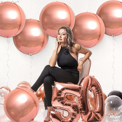 , Giant Rose Gold Balloons - 22 Inch, Pack of 12 | Rose Gold Foil Balloons for Birthday Party Decorations | Mylar Balloon for Birthday, Bridal Shower, Baby Shower, Anniversary Decorations