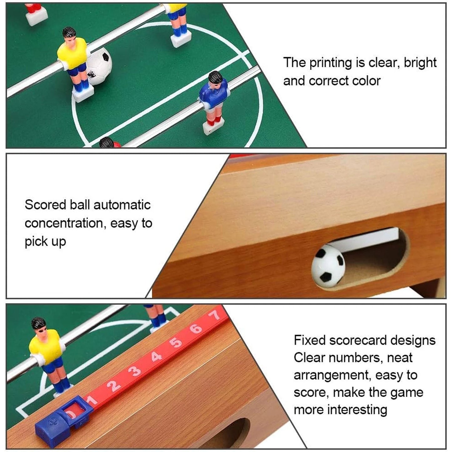Mini Foosball Table, 20" Mini Tabletop Soccer Game with Score Keeper, Portable Football Game Set, Christmas Gift Football Sports Soccer Game Table for Home, Indoor Game Room, Bars, Party