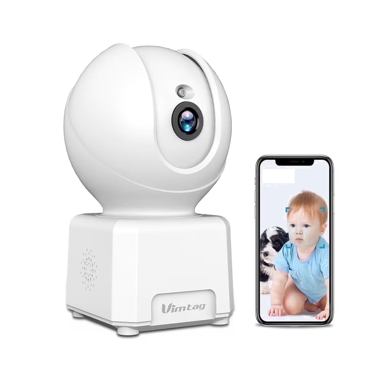 2.5K 5G/2.4Ghz Wifi Pet/Dog/Cat Camera with Phone App, 360° Pan/Tilt Indoor Security Cameras for Home Security, Night Vision, Motion Tracking, 2-Way Audio, Cloud & SD Card Storag, Wired