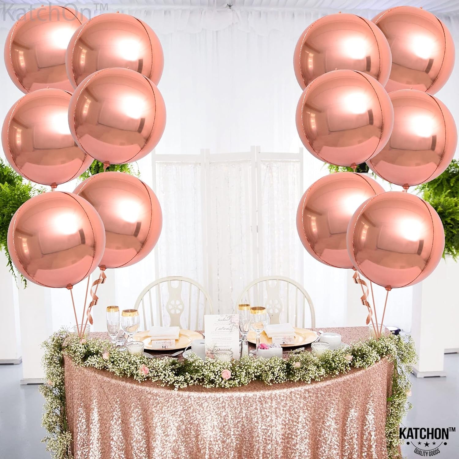 , Giant Rose Gold Balloons - 22 Inch, Pack of 12 | Rose Gold Foil Balloons for Birthday Party Decorations | Mylar Balloon for Birthday, Bridal Shower, Baby Shower, Anniversary Decorations