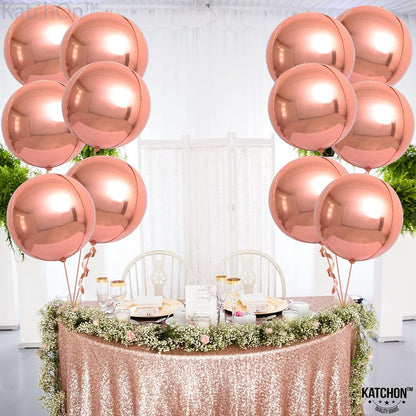 , Giant Rose Gold Balloons - 22 Inch, Pack of 12 | Rose Gold Foil Balloons for Birthday Party Decorations | Mylar Balloon for Birthday, Bridal Shower, Baby Shower, Anniversary Decorations