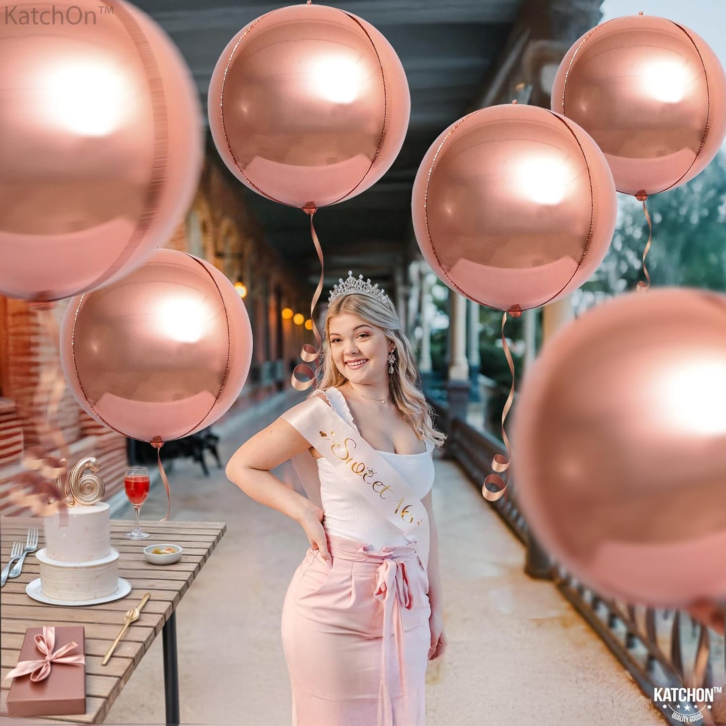 , Giant Rose Gold Balloons - 22 Inch, Pack of 12 | Rose Gold Foil Balloons for Birthday Party Decorations | Mylar Balloon for Birthday, Bridal Shower, Baby Shower, Anniversary Decorations
