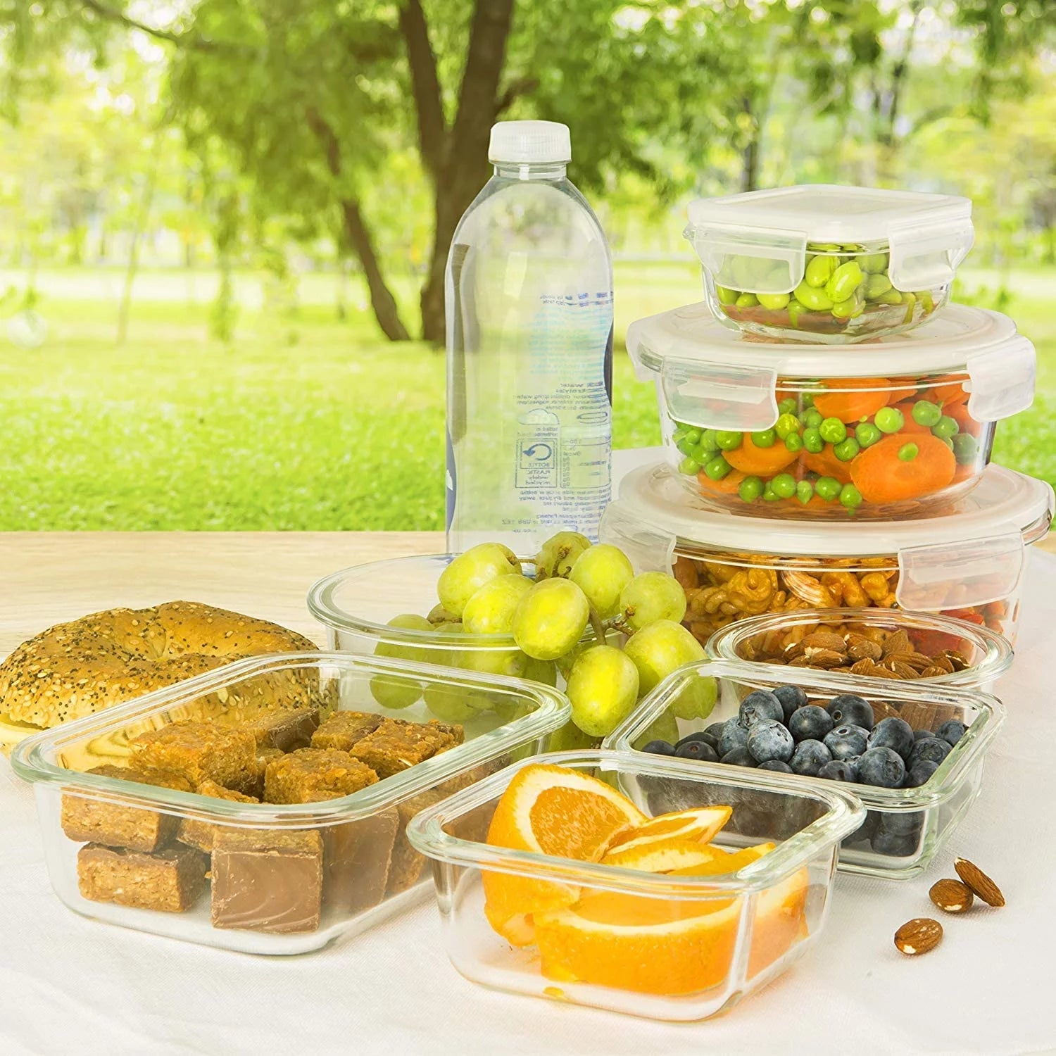 Prep Naturals 26 Pcs Glass Food Storage Containers, Meal Prep Glass Containers