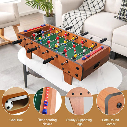 Mini Foosball Table, 20" Mini Tabletop Soccer Game with Score Keeper, Portable Football Game Set, Christmas Gift Football Sports Soccer Game Table for Home, Indoor Game Room, Bars, Party