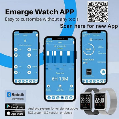 S3 Smart Watch, Fitness Watch for Men, Fitness Tracker & Heart Rate Monitor, IP68 Waterproof Smartwatch, Compatible Android & Ios Smartphone, Touch Screen Watch