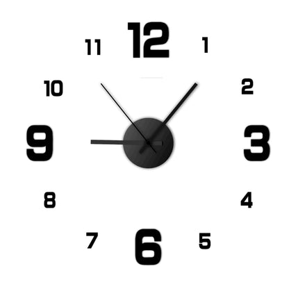 ' Frameless Modern 3D Wall Clock Mirror Sticker Clock for Home Office Hotel Restaurant School Decoration