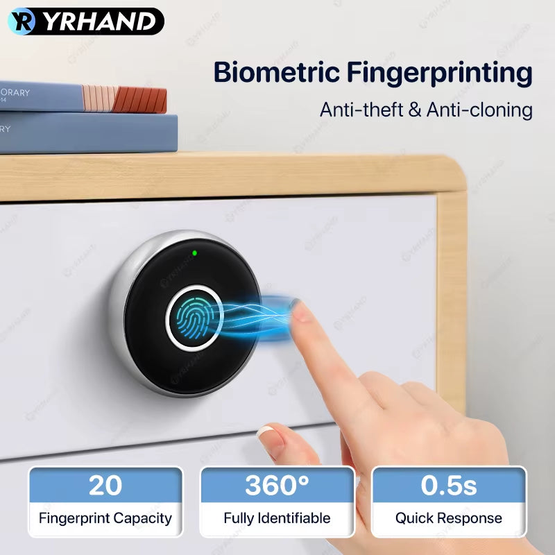 Fingerprint Drawer Lock Fingerprint Cabinet Lock for Valuable Private Storage Home or Office Drawers Cabinets Wardrobes